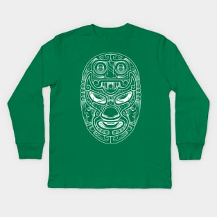 Luchador - Aztec Design Kids Long Sleeve T-Shirt